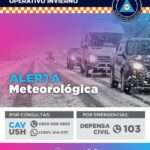 Alerta por nevadas en Ushuaia: comenzó el Operativo Invierno para garantizar la seguridad vial