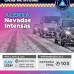 Ushuaia bajo alerta por nevadas intensas: se recomienda circular con extrema precaución